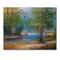 Designart - Green Trees By The Riverside - Traditional Print on Natural Pine Wood